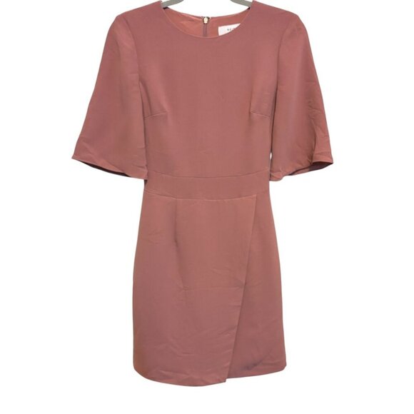 Reiss Myra Crossover Mauve Pink Short Sleeve Sheath Dress - Picture 3 of 13